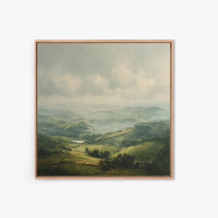 Classic Landscape with Rolling Green Hills Canvas Print, Bed and Breakfast Art, Art Print, Living Room Decor, BAB-1x1-96