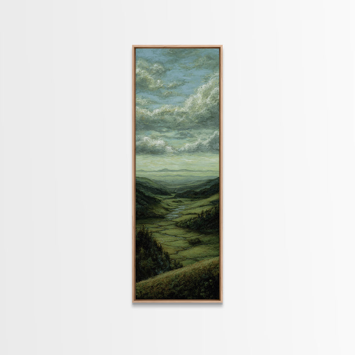 Classic Landscape with Rolling Green Hills Canvas Print, Bed and Breakfast Art, Art Print, Living Room Decor, BAB-1x3-36