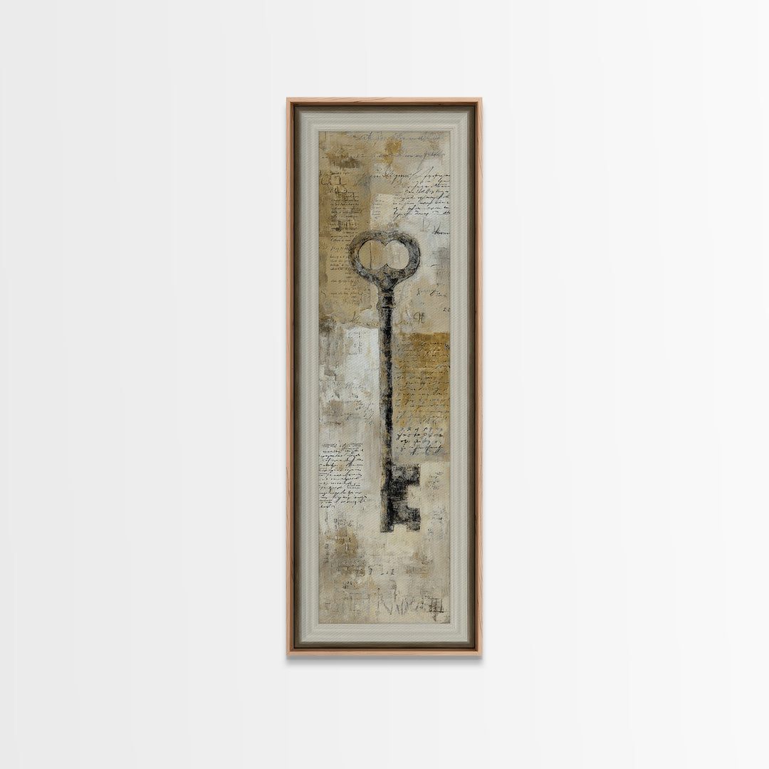 Antique Key and Handwritten Letter Arrangement Without Canvas Print, Bed and Breakfast Art, Wall Art, Living Room Decor, BAB-1x3-45