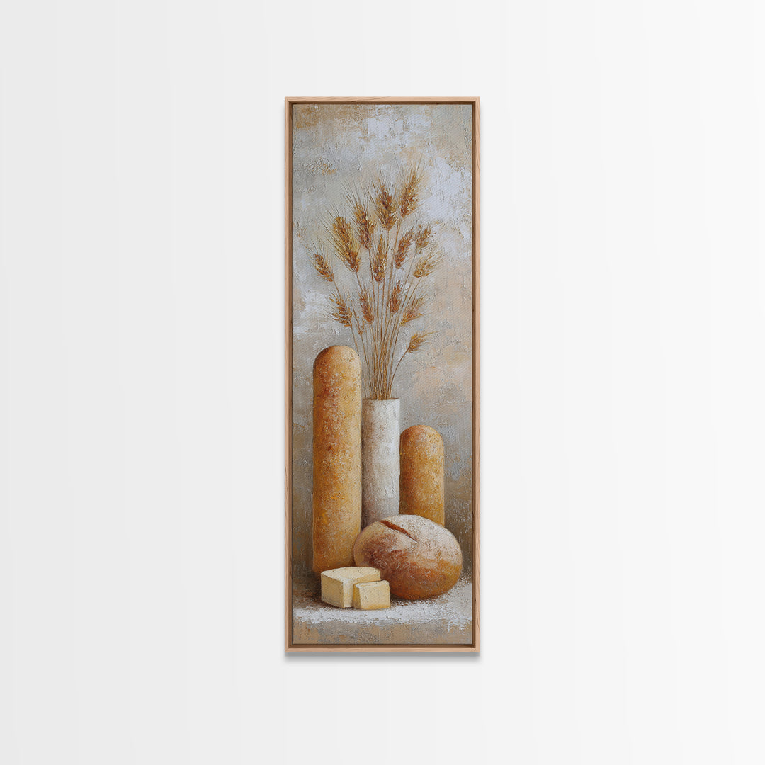Freshly Baked Bread Canvas Print, Bed and Breakfast Art, Dopamine Decor, Living Room Decor, Fine Art, Bedroom Art, BAB-1x3-56