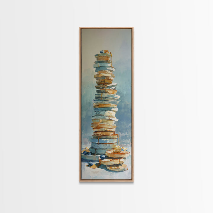 Blueberry Pancakes Still Life Canvas Print, Bed and Breakfast Art, Bedroom Wall Art, Living Room Decor, Fine Art, BAB-1x3-68