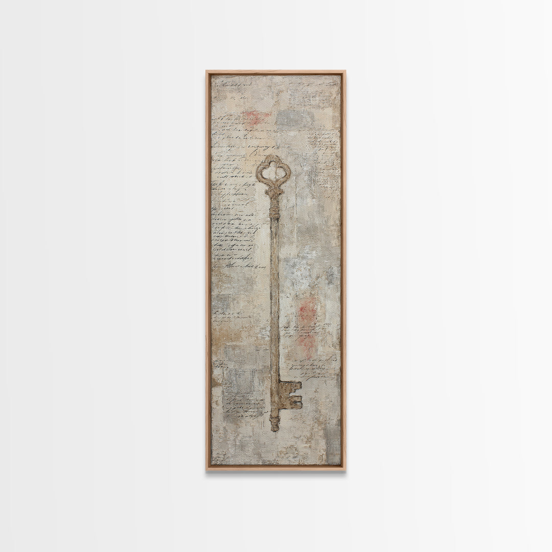 Antique Key and Handwritten Letter Arrangement Without Canvas Print, Bed and Breakfast Art, Wall Art, Living Room Decor, BAB-1x3-69