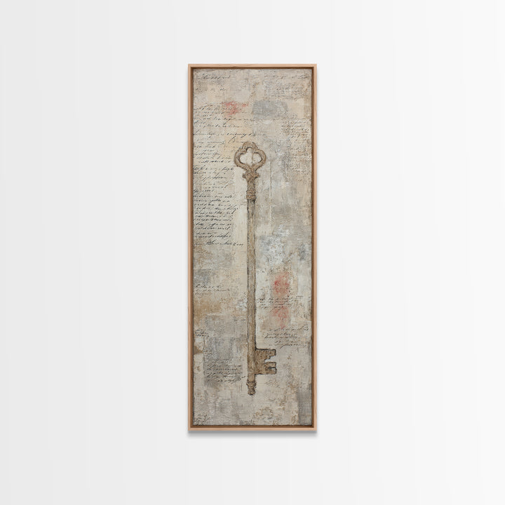 Antique Key and Handwritten Letter Arrangement Without Canvas Print, Bed and Breakfast Art, Wall Art, Living Room Decor, BAB-1x3-69