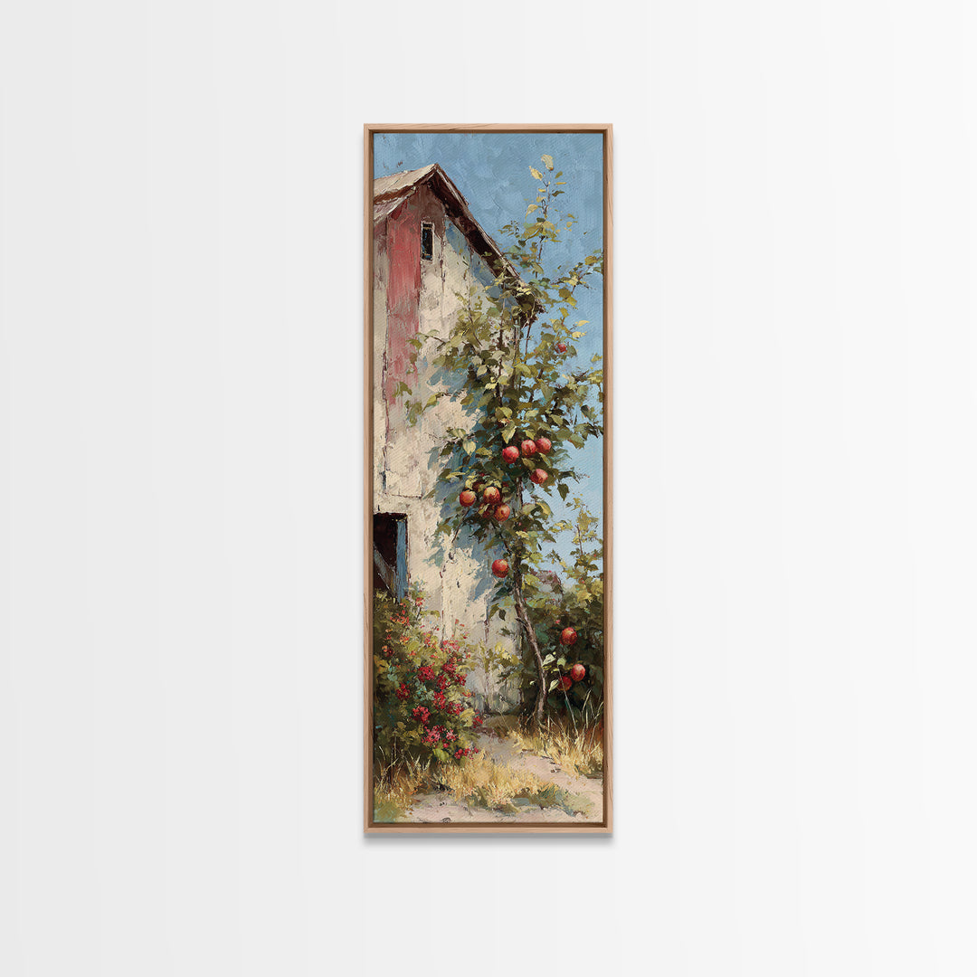 Apple Orchard Scene Canvas Print, Bed and Breakfast Art, Boho Decor, Living Room Decor, Oil Painting, Art Print, BAB-1x3-97