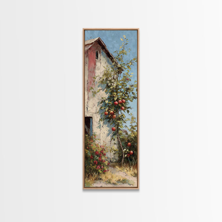 Apple Orchard Scene Canvas Print, Bed and Breakfast Art, Boho Decor, Living Room Decor, Oil Painting, Art Print, BAB-1x3-97