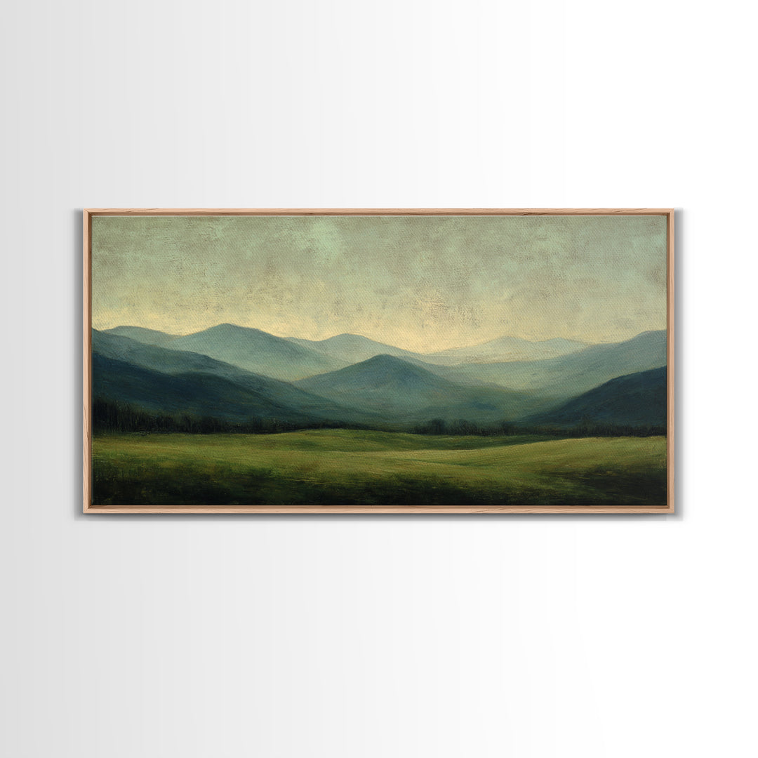 Classic Landscape with Rolling Green Hills Canvas Print, Bed and Breakfast Art, Statement Artwork, Living Room Decor, BAB-2x1-20