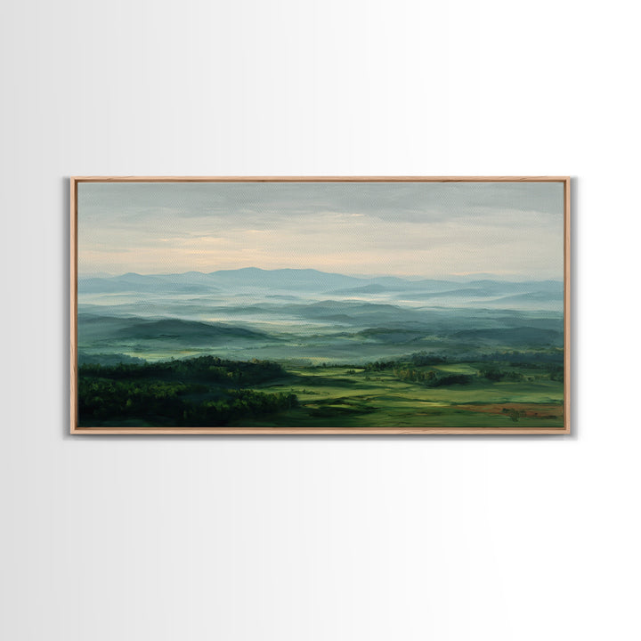 Classic Landscape with Rolling Green Hills Canvas Print, Bed and Breakfast Art, Printable Wall Art, Living Room Decor, Fine Art, BAB-2x1-68