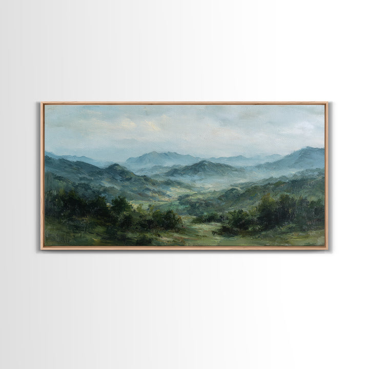 Classic Landscape with Rolling Green Hills Canvas Print, Bed and Breakfast Art, Farmhouse Decor, Living Room Decor, BAB-2x1-92