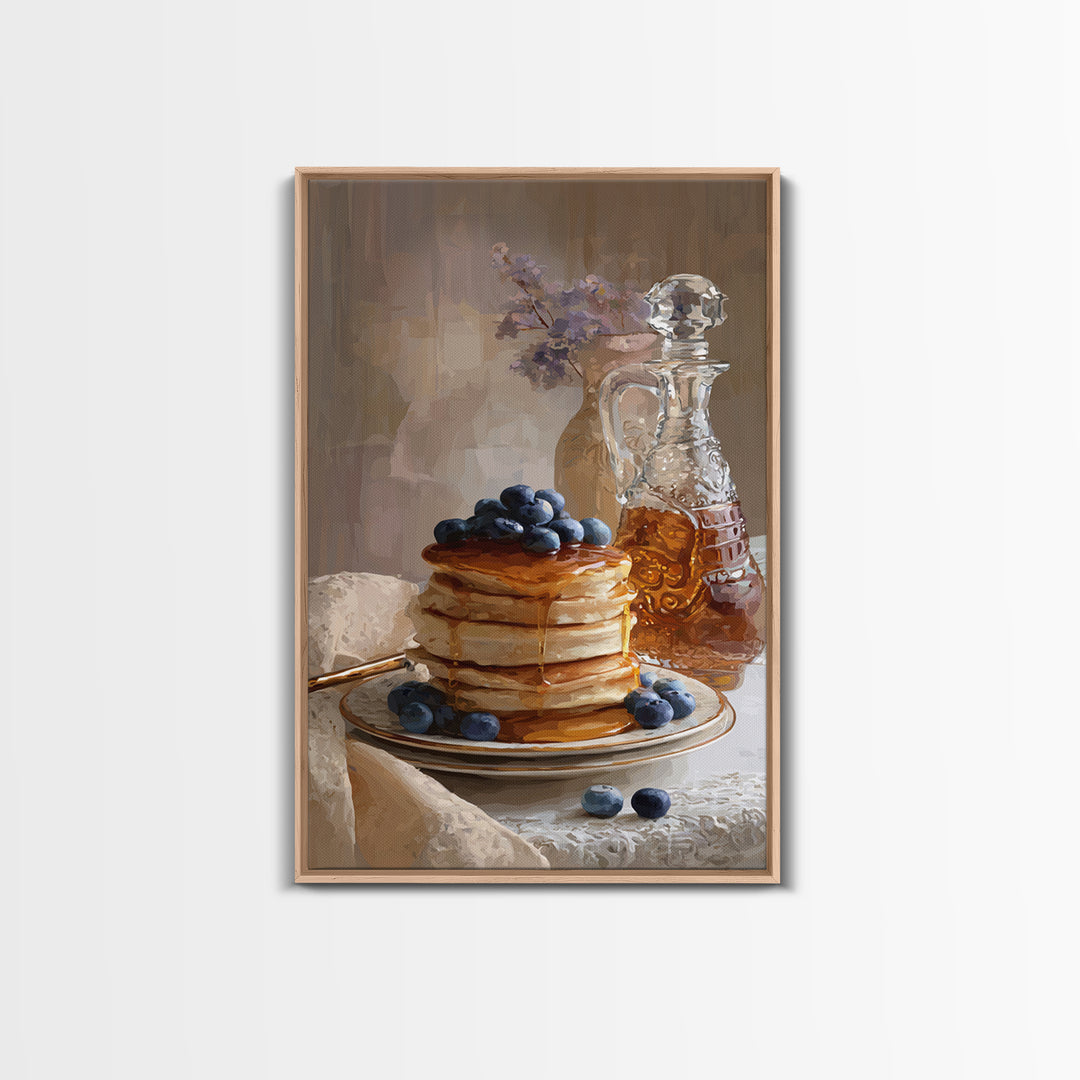 Blueberry Pancakes Still Life Canvas Print, Bed and Breakfast Art, Gallery Decor, Living Room Decor, Fine Art, BAB-2x3-16