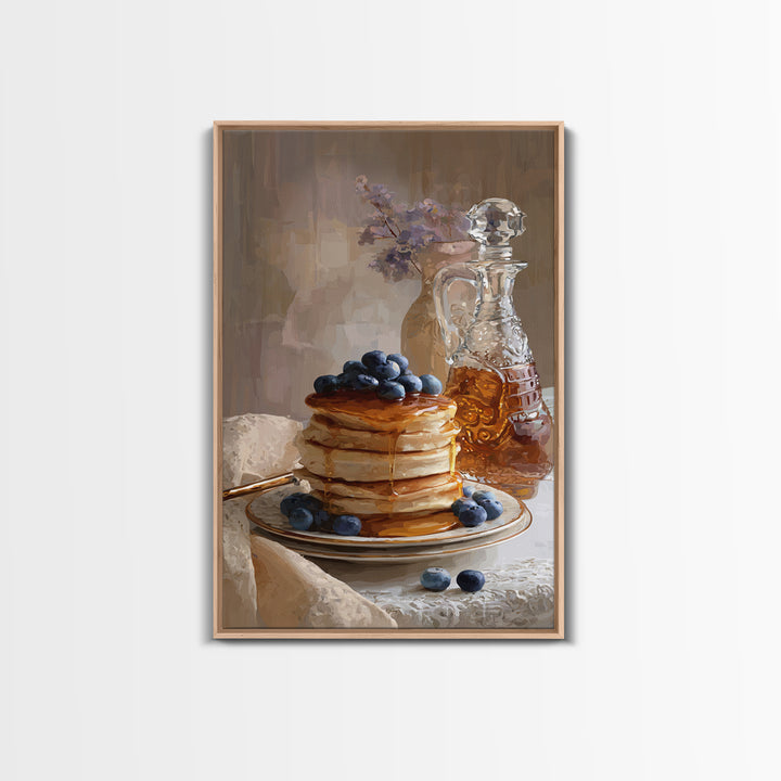 Blueberry Pancakes Still Life Canvas Print, Bed and Breakfast Art, Gallery Decor, Living Room Decor, Fine Art, BAB-2x3-16