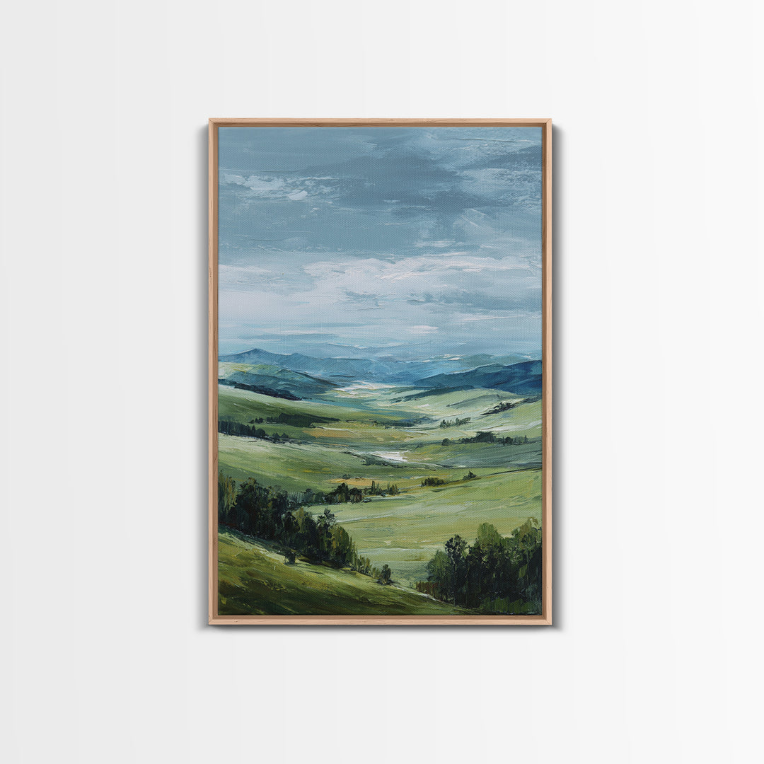 Classic Landscape with Rolling Green Hills Canvas Print, Bed and Breakfast Art, Printable Wall Art, Living Room Decor, BAB-2x3-80
