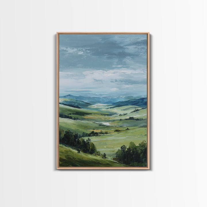 Classic Landscape with Rolling Green Hills Canvas Print, Bed and Breakfast Art, Printable Wall Art, Living Room Decor, BAB-2x3-80