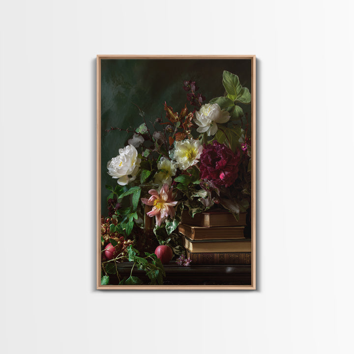 Warm Fireplace Still Life Framed Canvas Print, Bed and Breakfast Art, Printable Wall Art, Living Room Decor, Watercolor Art, BAB-2x3-98