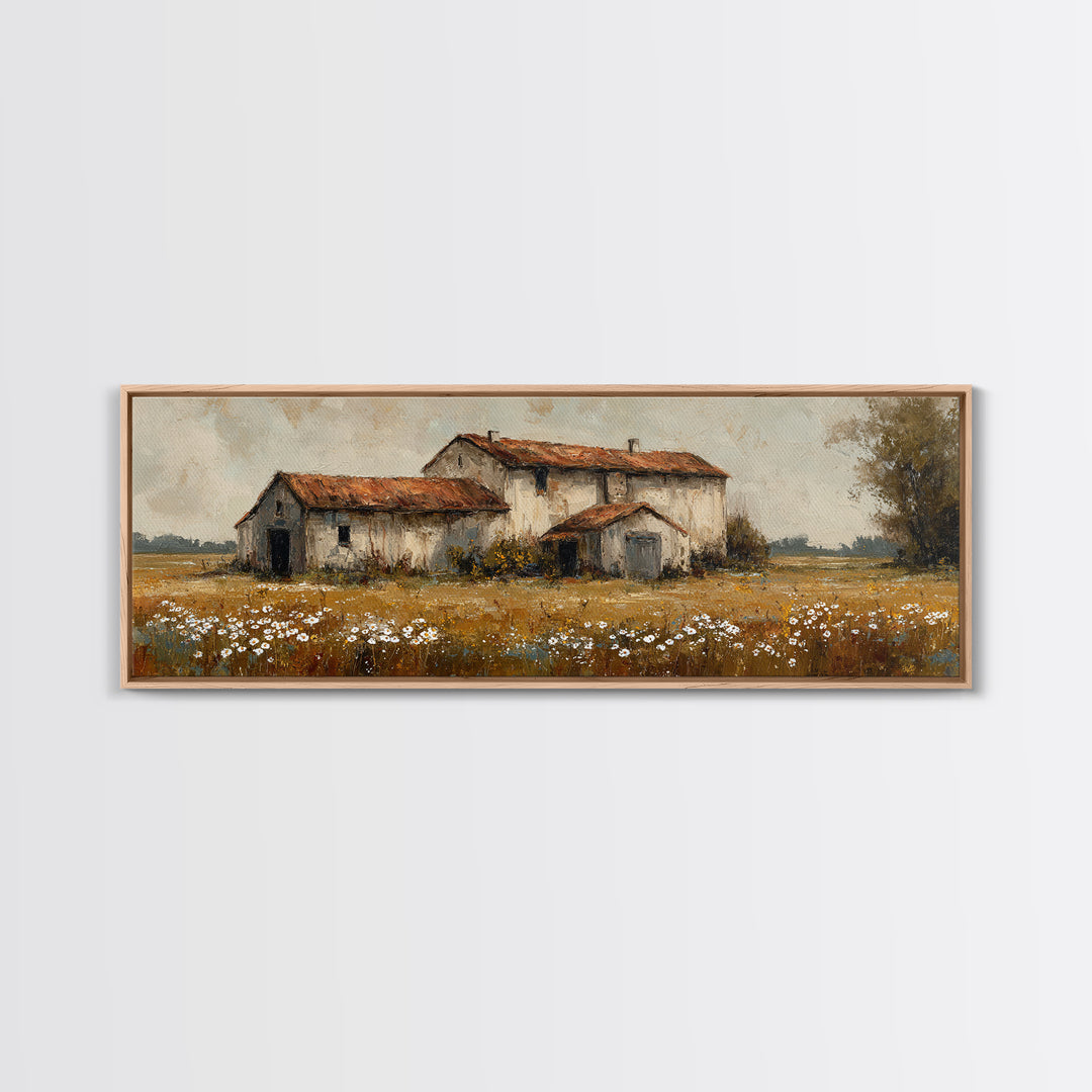 Rooster and Wildflower Country Portrait Canvas Print, Bed and Breakfast Art, Rustic Home Decor, Living Room Decor, Fine Art, BAB-3x1-11