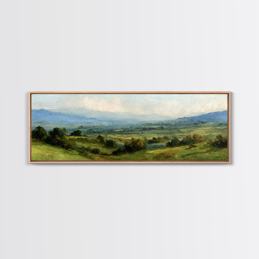 Classic Landscape with Rolling Green Hills Canvas Print, Bed and Breakfast Art, Bedroom Wall Decor, Living Room Decor, BAB-3x1-16