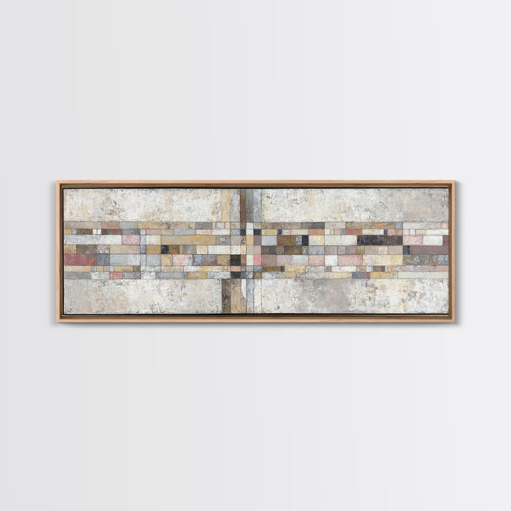 Quilt Pattern Folk Art Composition Canvas Print, Bed and Breakfast Art, Fine Art Print, Living Room Decor, Fine Art, BAB-3x1-3
