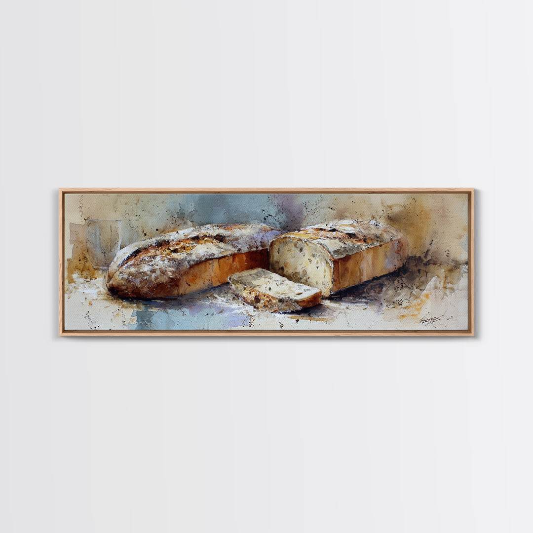 Freshly Baked Bread Canvas Print, Bed and Breakfast Art, Gallery Decor, Living Room Decor, Fine Art, Wall Art, BAB-3x1-36