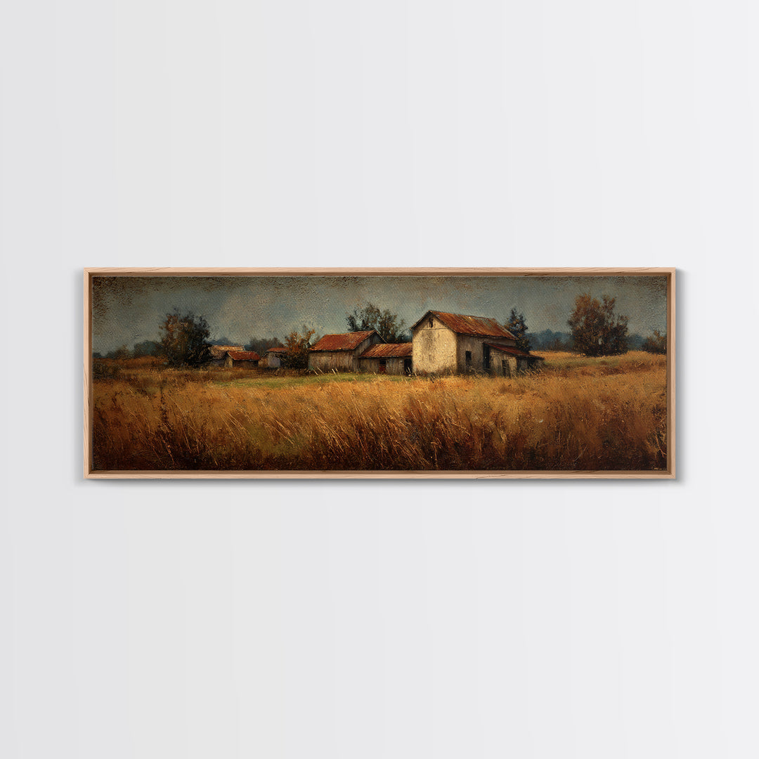 Apple Orchard Scene Framed Canvas Print, Bed and Breakfast Art, Coffee Wall Art, Living Room Decor, Fine Art, BAB-3x1-77