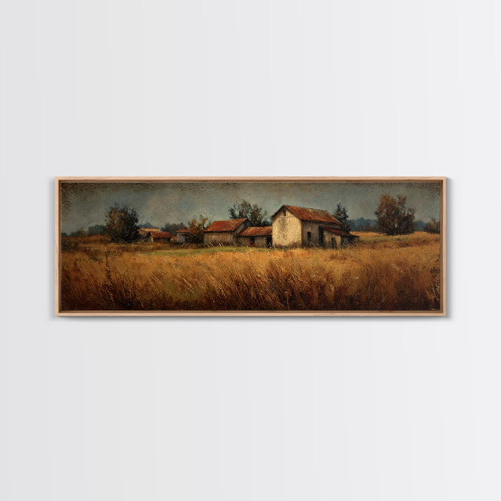 Apple Orchard Scene Framed Canvas Print, Bed and Breakfast Art, Coffee Wall Art, Living Room Decor, Fine Art, BAB-3x1-77