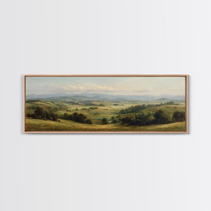 Classic Landscape with Rolling Green Hills Canvas Print, Bed and Breakfast Art, Wall Art, Living Room Decor, Fine Art, BAB-3x1-88