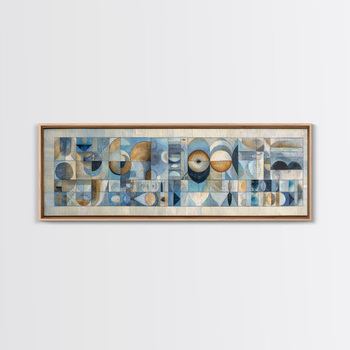 Quilt Pattern Folk Art Composition Framed Canvas Print, Bed and Breakfast Art, Printable, Living Room Decor, Fine Art, BAB-3x1-99
