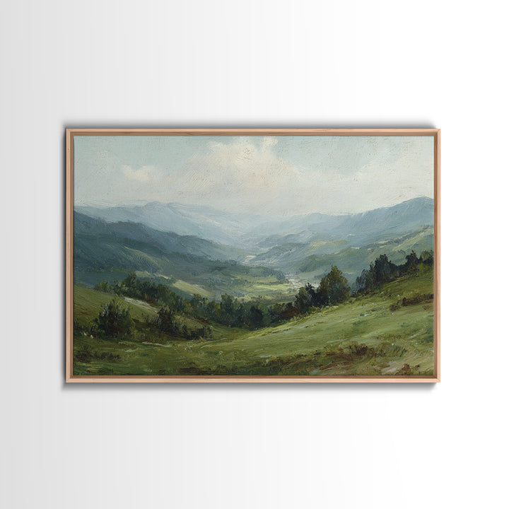 Classic Landscape with Rolling Green Hills Canvas Print, Bed and Breakfast Art, Bedroom Wall Decor, Living Room Decor, BAB-3x2-28