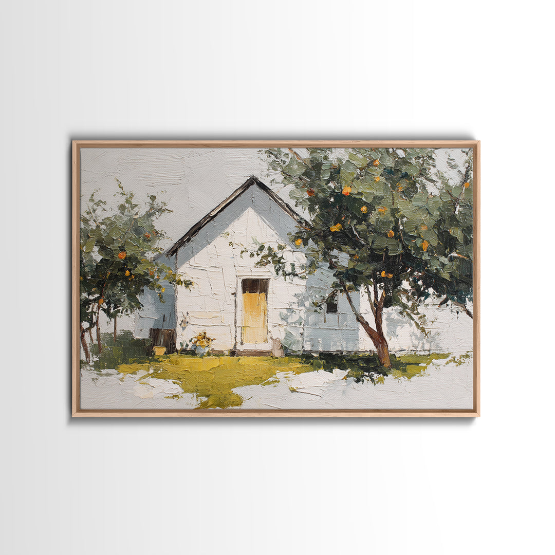 Apple Orchard Scene Canvas Print, Bed and Breakfast Art, Boho Decor, Living Room Decor, Oil Painting, Art Print, BAB-3x2-89