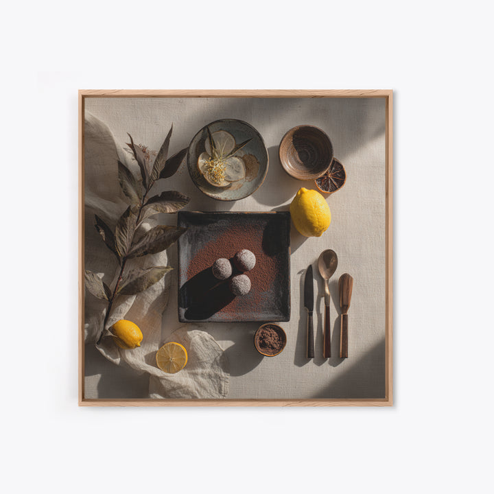 Chocolate Truffle Still Life Canvas Print, Bakery Art, Food Art, Bakery Decor, Watercolor Art, Patisserie, Kids Art, BAK-1x1-19