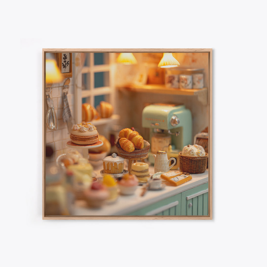 French Patisserie Window Display of Pastel Pastries Canvas Print, Bakery Art, Kids Art, Bakery Decor, Fine Art, Patisserie, BAK-1x1-50