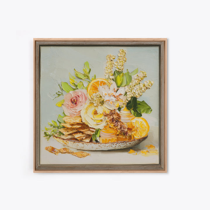 Cupcake Bouquet Painted Framed Canvas Print, Bakery Art, Kitchen Wall Decor, Bakery Decor, Patisserie, Whimsical Wall Art, BAK-1x1-7