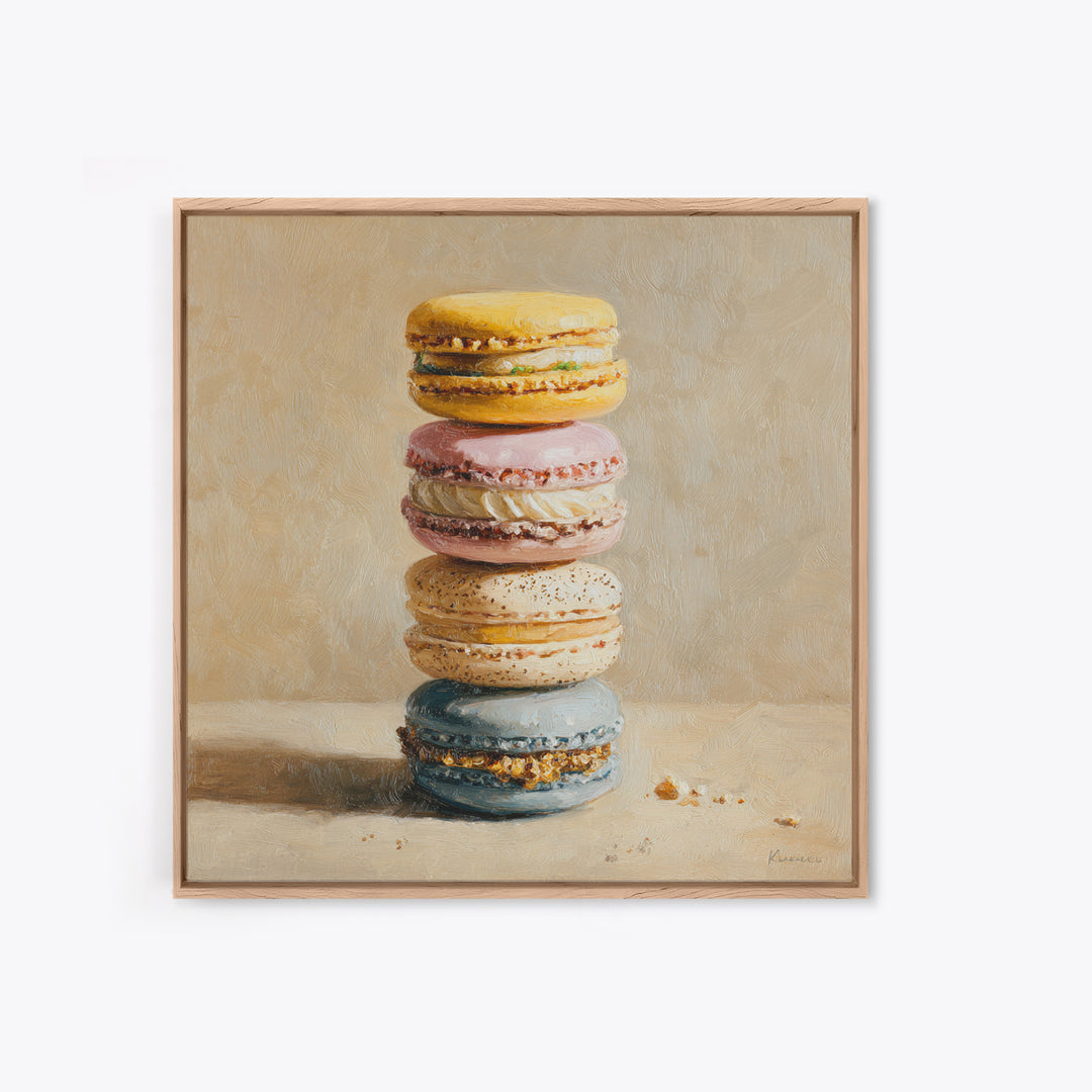 Single Perfect Macaron Tower Canvas Print, Bakery Art, Statement Artwork, Bakery Decor, Fine Art, Patisserie, Art Print, BAK-1x1-75