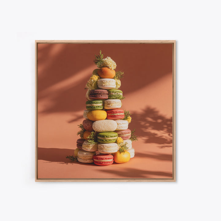 Single Perfect Macaron Tower Canvas Print, Bakery Art, Print, Bakery Decor, Fine Art, Patisserie, Food Art, Kitchen Print, BAK-1x1-99