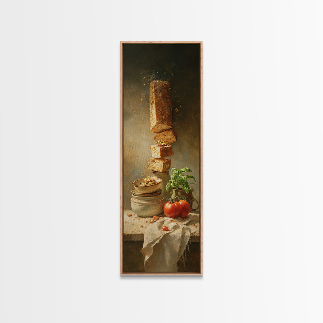 Rustic Loaf of Bread Canvas Print, Bakery Art, Kitchen Wall Decor, Bakery Decor, Fine Art, Patisserie, Whimsical Wall Art, BAK-1x3-40