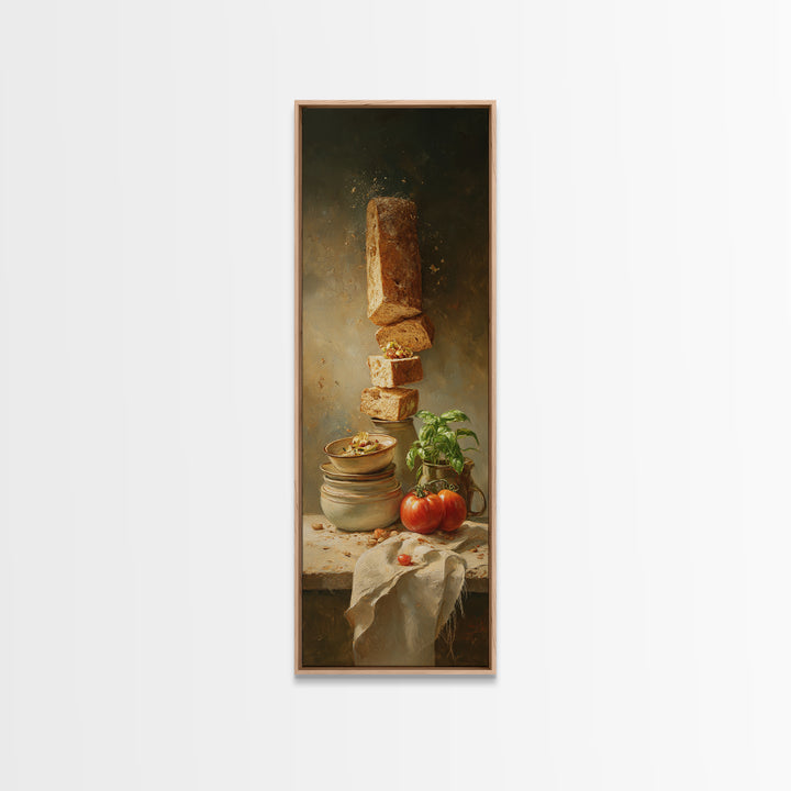 Rustic Loaf of Bread Canvas Print, Bakery Art, Kitchen Wall Decor, Bakery Decor, Fine Art, Patisserie, Whimsical Wall Art, BAK-1x3-40