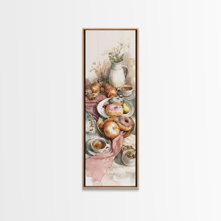 Whimsical Donut Assortment Framed Canvas Print, Bakery Art, Wall Art, Bakery Decor, Oil Painting, Patisserie, BAK-1x3-45