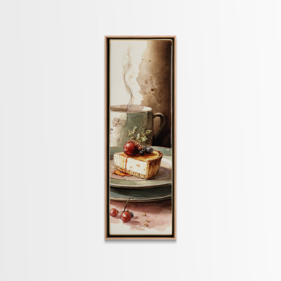 Cherry Tart Still Life Canvas Print, Bakery Art, Kids Art, Bakery Decor, Fine Art, Patisserie, Minimalist Decor, BAK-1x3-89