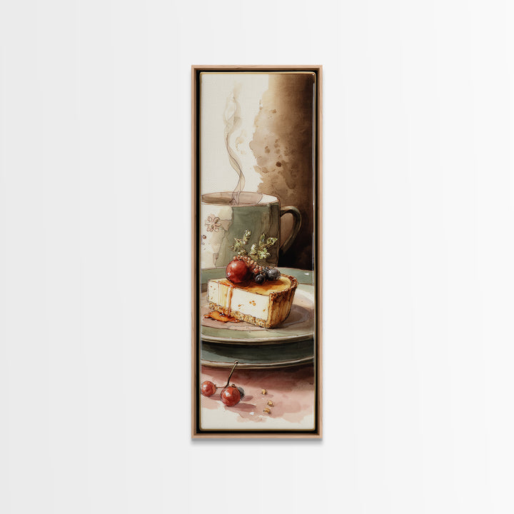 Cherry Tart Still Life Canvas Print, Bakery Art, Kids Art, Bakery Decor, Fine Art, Patisserie, Minimalist Decor, BAK-1x3-89