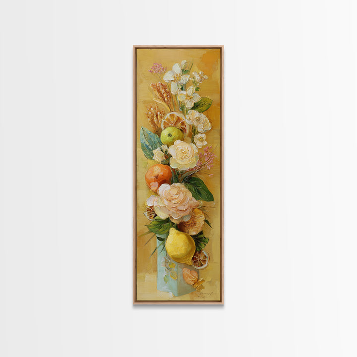 Cupcake Bouquet Painted Framed Canvas Print, Bakery Art, Boho Decor, Bakery Decor, Oil Painting, Patisserie, Printable Wall Art, BAK-1x3-91