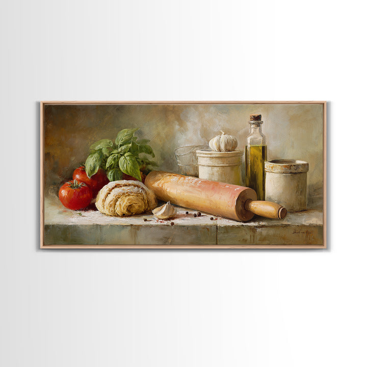 Patisserie Pattern of Rolling Pins and Pastries Canvas Print, Bakery Art, Kitchen Decor, Bakery Decor, Fine Art, Patisserie, BAK-2x1-17