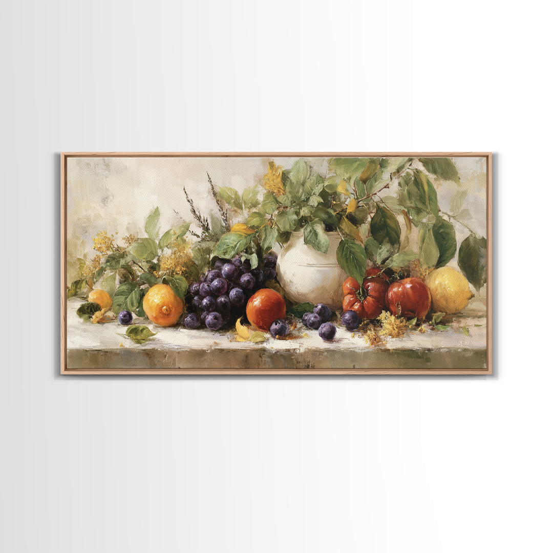 Blueberry Galette with Rustic Farmhouse Texture Framed Canvas Print, Bakery Art, Gallery Decor, Bakery Decor, Patisserie, BAK-2x1-67