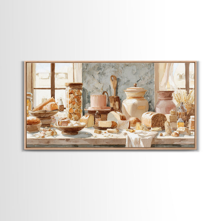 French Patisserie Window Display of Pastel Pastries Canvas Print, Bakery Art, Digital Print, Bakery Decor, Fine Art, Patisserie, BAK-2x1-70