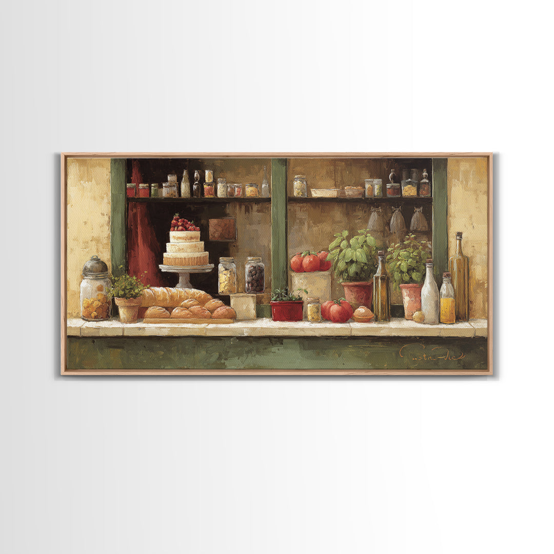 Parisian Dessert Poster Framed Canvas Print, Bakery Art, Kitchen Prints, Bakery Decor, Fine Art, Patisserie, Kids Art, BAK-2x1-92