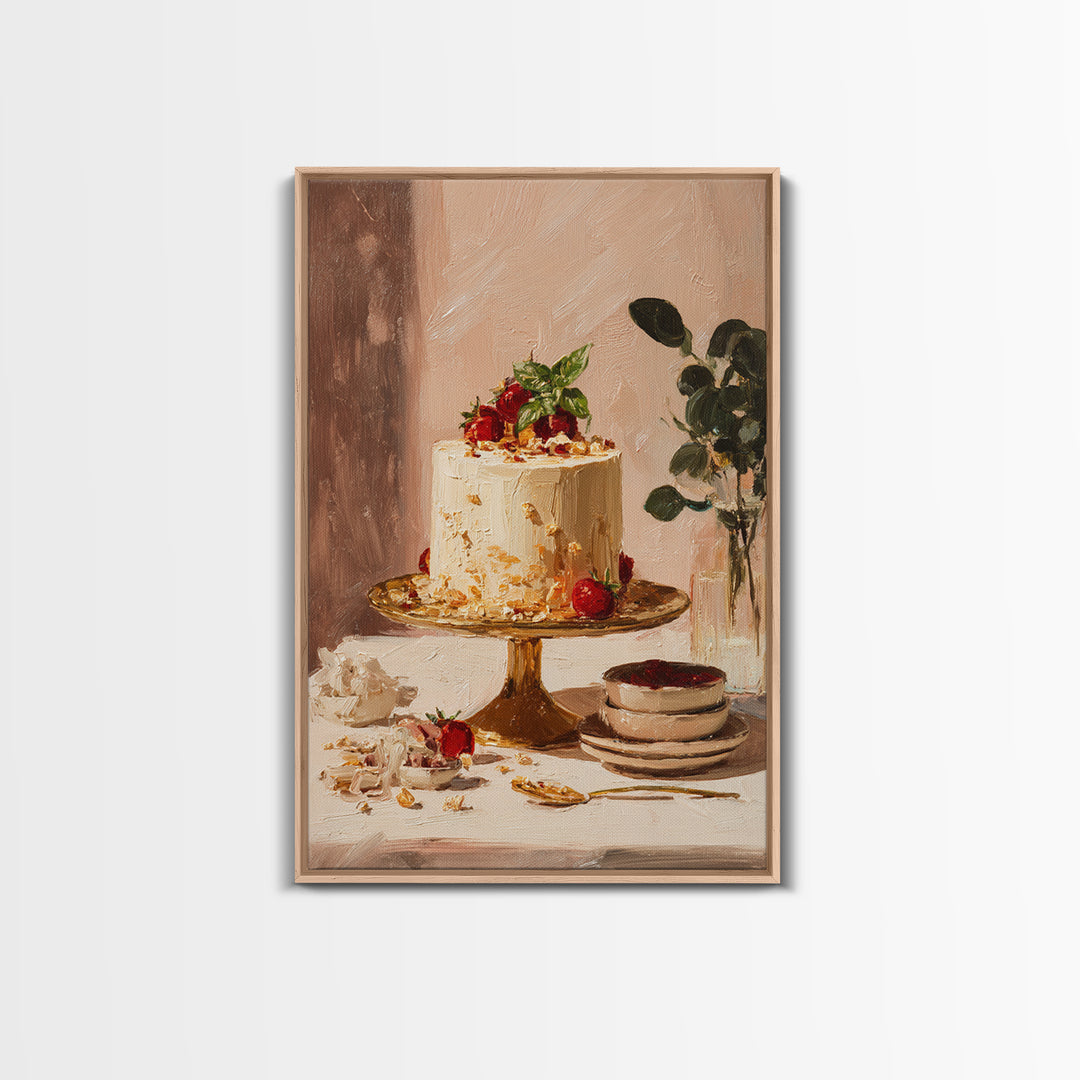 Parisian Dessert Poster Framed Canvas Print, Bakery Art, Bakery, Bakery Decor, Fine Art, Patisserie, Minimalist Decor, BAK-2x3-8