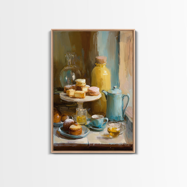 French Patisserie Window Display of Pastel Pastries Canvas Print, Bakery Art, Watercolor Painting, Bakery Decor, Patisserie, BAK-2x3-82
