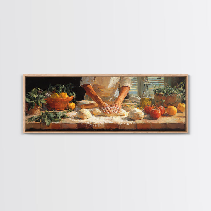 Baker Hands Shaping Dough Canvas Print, Bakery Art, Neutral Wall Art, Bakery Decor, Fine Art, Patisserie, Statement Artwork, BAK-3x1-33