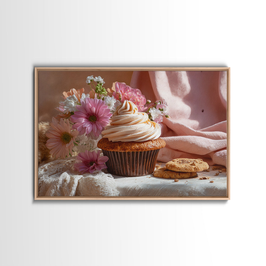 Cupcake Bouquet Painted Canvas Print, Bakery Art, Modern Decor, Bakery Decor, Fine Art, Patisserie, Wall Decor, Art Print, BAK-3x2-11