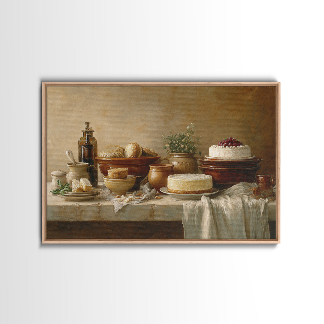 Parisian Dessert Poster Canvas Print, Bakery Art, French Wall Art, Bakery Decor, Fine Art, Patisserie, Room Decor, BAK-3x2-52