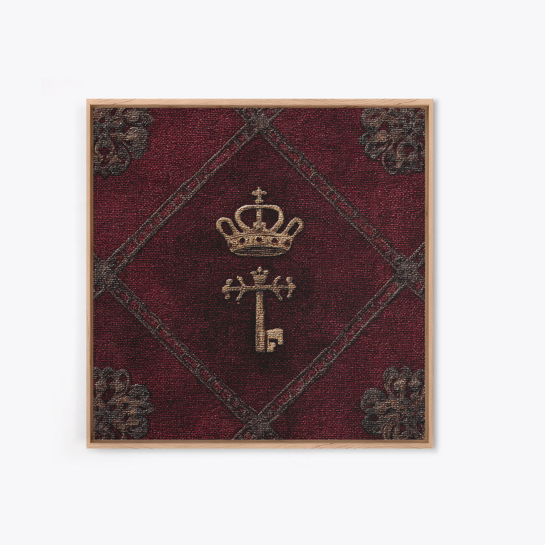 Dark Red Velvet Canvas Print, Baroque Art, Printable Wall Art, Living Room Decor, Fine Art, Ornate, Minimalist Wall Art, BAO-1x1-23