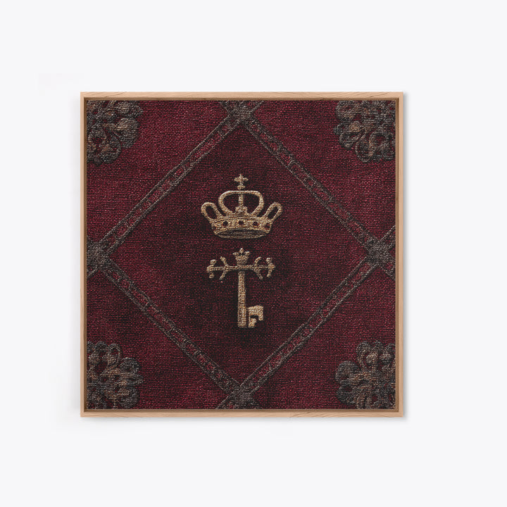 Dark Red Velvet Canvas Print, Baroque Art, Printable Wall Art, Living Room Decor, Fine Art, Ornate, Minimalist Wall Art, BAO-1x1-23