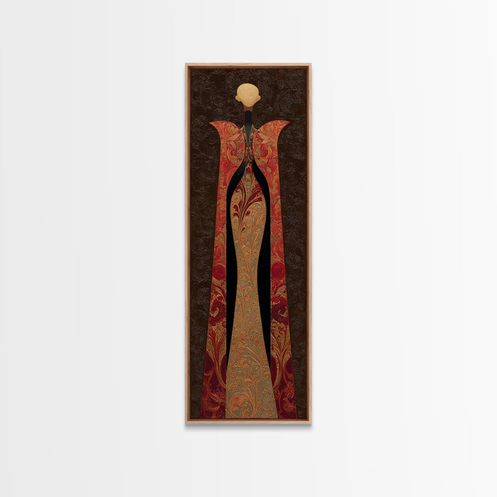Mythic Goddess Figure Framed Canvas Print, Baroque Art, Eclectic Wall Art, Living Room Decor, Oil Painting, Ornate, BAO-1x3-50